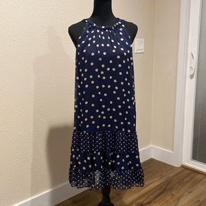 JBS blue with gold dots size 14 two layers with lower ruffles
